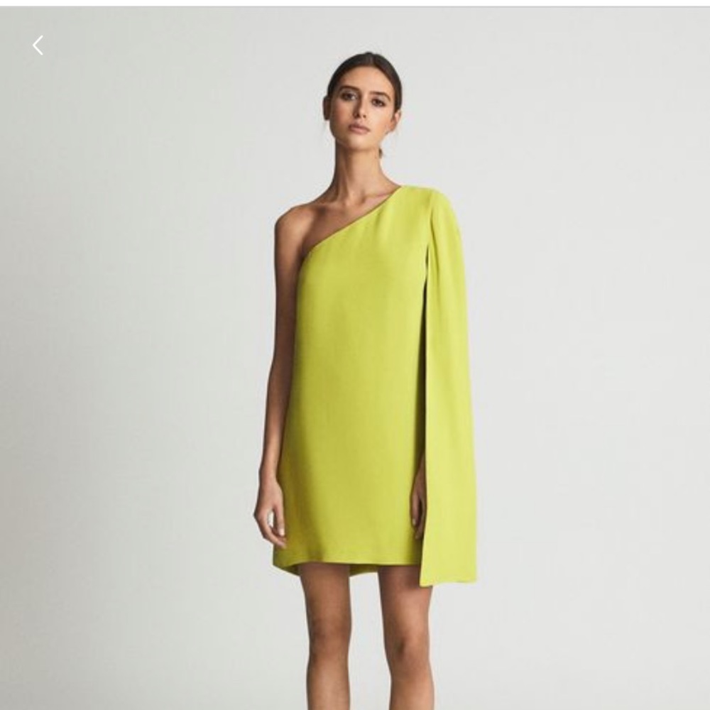NWT! Still in bag! Reiss Samantha cape minidress in Lime!